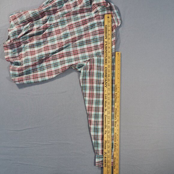 Wrangler Wrancher Western Shirt Womens Extra Large Pink Blue Plaid Pearl Snap - Picture 6 of 8